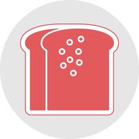 geroosterd brood glyph veelkleurig sticker icoon vector