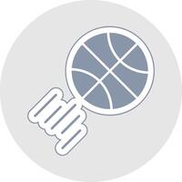 basketbal glyph veelkleurig sticker icoon vector