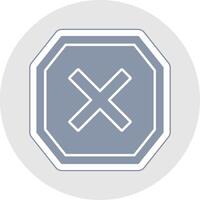 kruis glyph veelkleurig sticker icoon vector