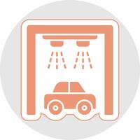 auto wassen glyph veelkleurig sticker icoon vector