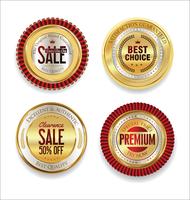 Luxe premium gouden insignes en labels vector