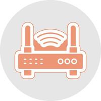 Wifi router glyph veelkleurig sticker icoon vector