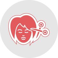 vrouw haar- glyph veelkleurig sticker icoon vector