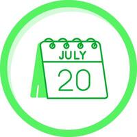20e van juli groen mengen icoon vector