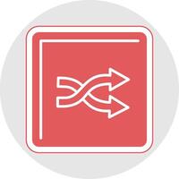 shuffle glyph veelkleurig sticker icoon vector
