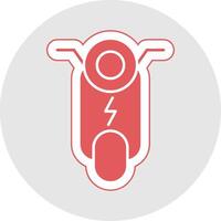 scooter glyph veelkleurig sticker icoon vector