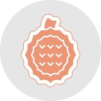 jackfruit glyph veelkleurig sticker icoon vector