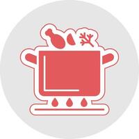 soep pot glyph veelkleurig sticker icoon vector