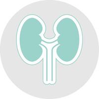 urologie glyph veelkleurig sticker icoon vector