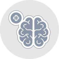 neurologie glyph veelkleurig sticker icoon vector