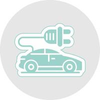 elektrisch auto glyph veelkleurig sticker icoon vector
