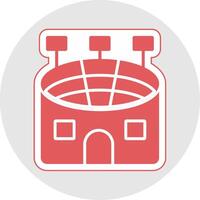 stadion glyph veelkleurig sticker icoon vector