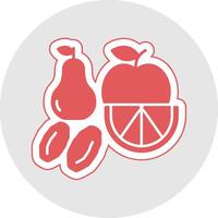 fruit glyph veelkleurig sticker icoon vector