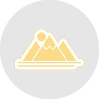 berg glyph veelkleurig sticker icoon vector