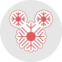 sneeuwvlok glyph veelkleurig sticker icoon vector