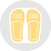 slippers glyph veelkleurig sticker icoon vector