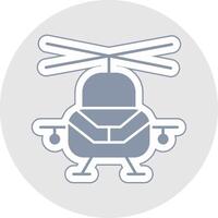 leger helikopter glyph veelkleurig sticker icoon vector