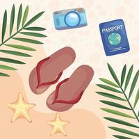 sandalen en icon set vector