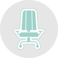 fauteuil glyph veelkleurig sticker icoon vector