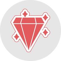 diamant glyph veelkleurig sticker icoon vector
