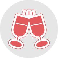 proost glyph veelkleurig sticker icoon vector