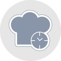 keuken timer glyph veelkleurig sticker icoon vector