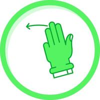 drie vingers links groen mengen icoon vector
