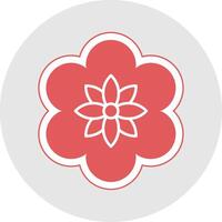 bloem glyph veelkleurig sticker icoon vector