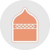 Islamitisch architectuur glyph veelkleurig sticker icoon vector