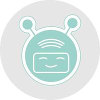 bot glyph veelkleurig sticker icoon vector