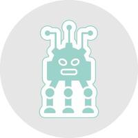 robotica glyph veelkleurig sticker icoon vector