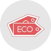 eco label glyph veelkleurig sticker icoon vector