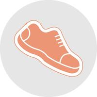 rennen schoenen glyph veelkleurig sticker icoon vector