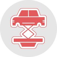 auto reparatie glyph veelkleurig sticker icoon vector