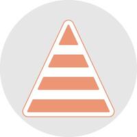 piramide glyph veelkleurig sticker icoon vector