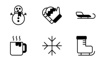 winter icoon symbool vector sjabloon verzameling