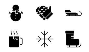 winter icoon symbool vector sjabloon verzameling