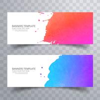 Mooie zachte kleurrijke aquarel header set vector