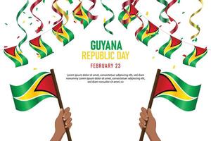 Guyana republiek dag achtergrond. vector