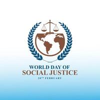 bewerkbare ontwerp van wereld sociaal gerechtigheid dag naar promoten sociaal gerechtigheid, inclusief inspanningen naar adres problemen zo net zo armoede, en geslacht gelijkwaardigheid. Internationale gerechtigheid dag. vector illustratie