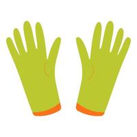 tuin rubber handschoenen kleding stof groen bescherming icoon vector