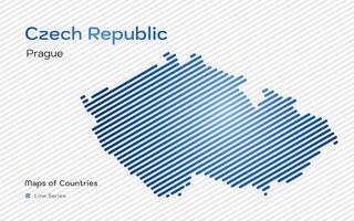 Tsjechisch republiek kaart in een lijn patroon vector