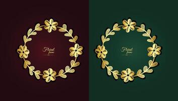 bloem decoratief goud kaders en borders vector