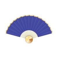 vector Chinese hand- ventilator blauw en goud handheld souvenir