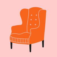 schattig fauteuil in tekenfilm stijl. gemakkelijk hand- getrokken stijl. vector illustratie.