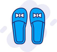 slippers lijn gevulde achtergrondgeluid icoon vector