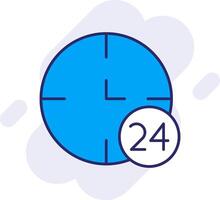 24 uren lijn gevulde achtergrondgeluid icoon vector