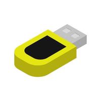 isometrische usb-stick op een witte achtergrond vector