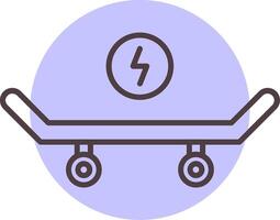 skateboard lijn vorm kleuren icoon vector