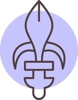 fleur de lis lijn vorm kleuren icoon vector